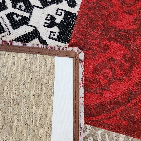 Kilim Style Patch Work 2x3 Cotton Wool Rug - Picture 2 of 6